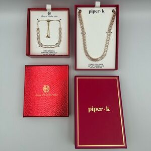 *New* House of Harlow 1960 & Piper K Cubic Zirconia Bracelet and Necklace Set